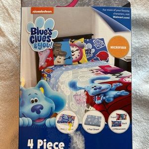 Nickelodeon Blue Clues and You Full Size 4 Pieces Sheet Set NWT